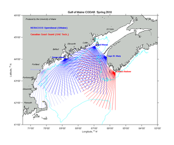 Gulf of Maine CODAR Location Map